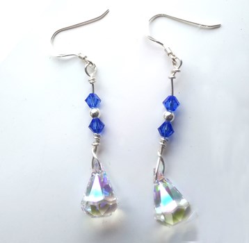 Sterling Silver Swarovski Crystal Drop Earrings