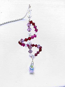 Purple Swarovski Crystal  Spiral Suncatcher