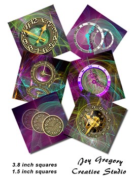 Steampunk Coaster Images Clocks Collection 2 - 3.8 x 3.8 inches