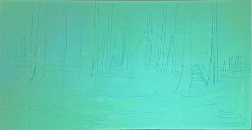 Painting Bluebell Woods - stage 1