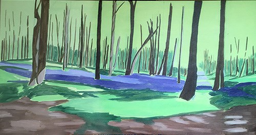 Painting Bluebell Woods - Blocking In