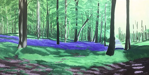 Painting Bluebell Wood - Background Trees