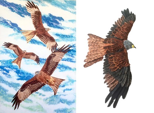 Red Kites Painting and sculpture