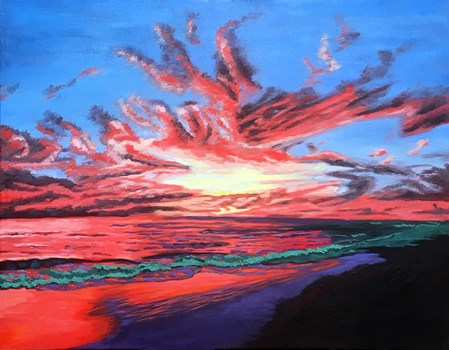Sunset Over The Sea