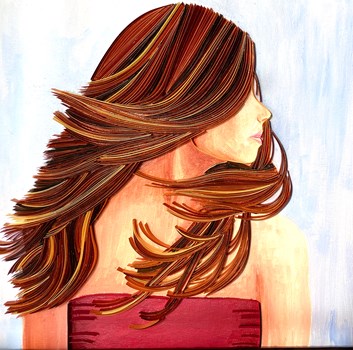 Quilled Girl with Red Hair