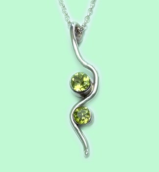Sterling Silver and Peridot Pendant